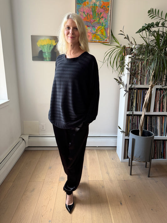 Bradford Summer Sweatshirt - Black Accordion Knit