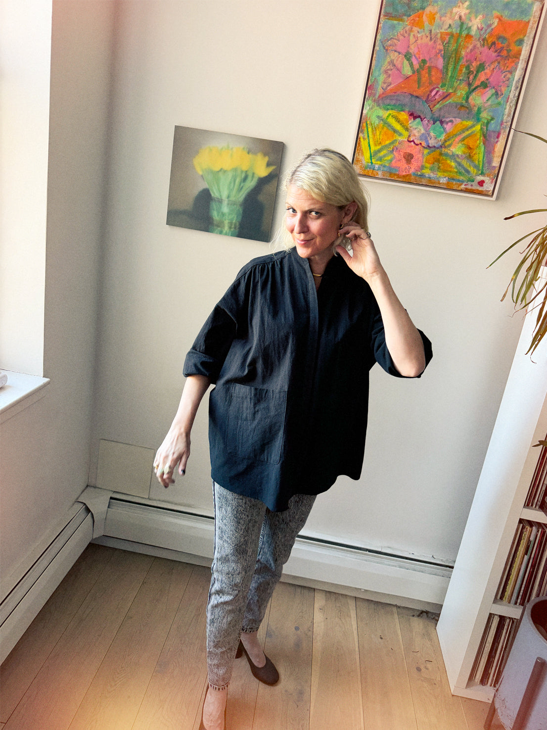 Riley Jacket Top - Black