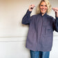 Riley Jacket Top - GreyBlue Plaid