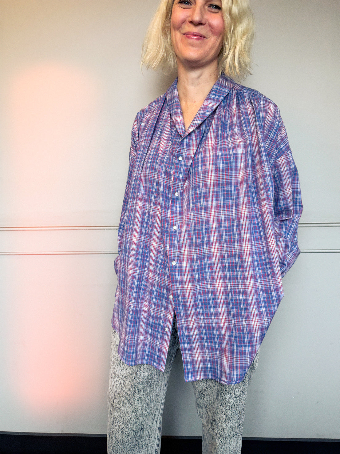 Wylie Button Down Shirt - Cornflower Blue Plaid