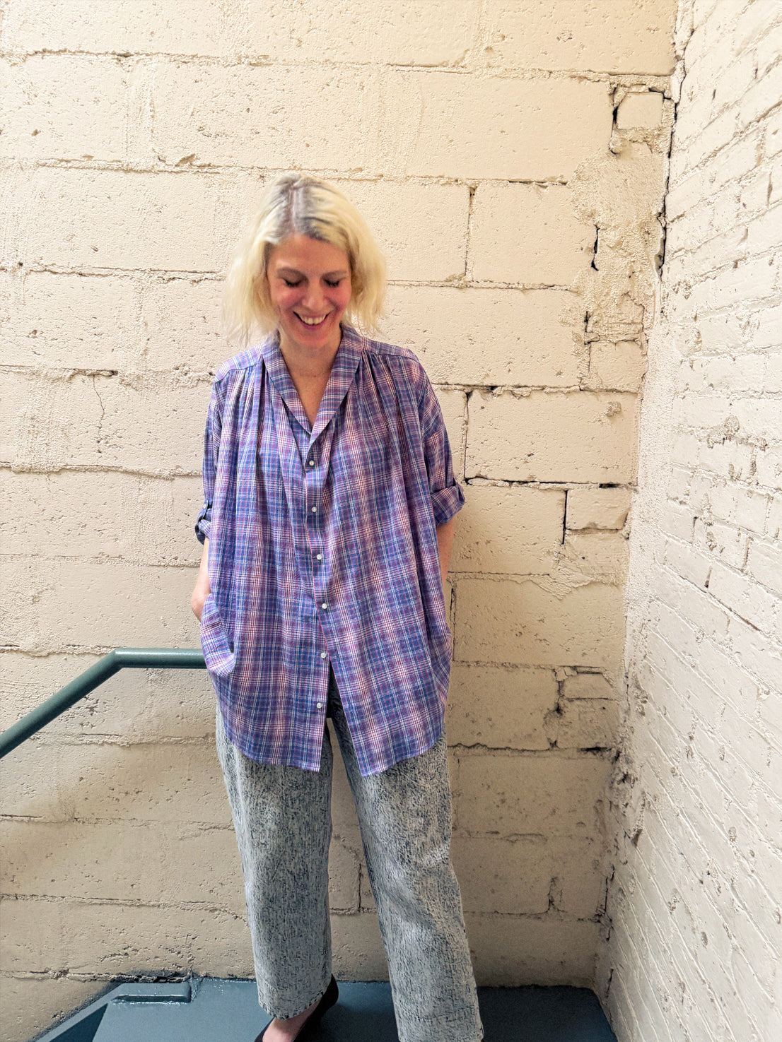 Wylie Button Down Shirt - Cornflower Blue Plaid