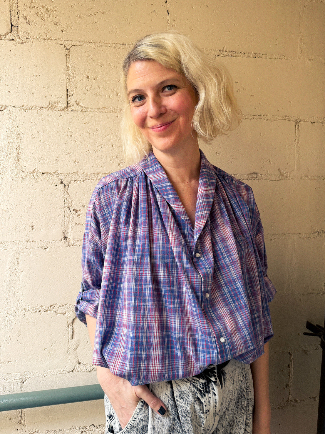 Wylie Button Down Shirt - Cornflower Blue Plaid